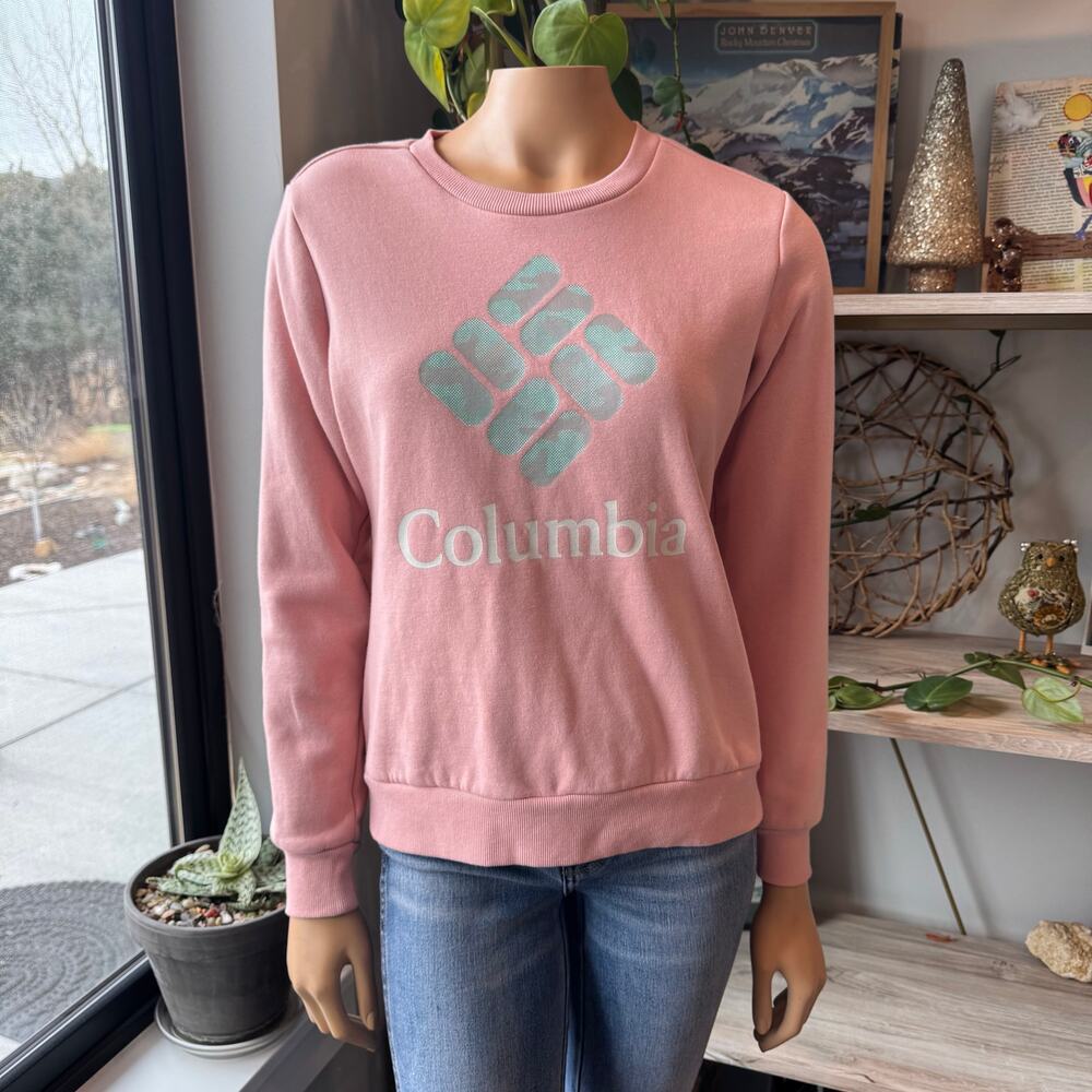 Columbia Women's Trek Graphic Crew Pullover Sweatshirt - Mineral Pink - Size XS - Picture 3 of 11